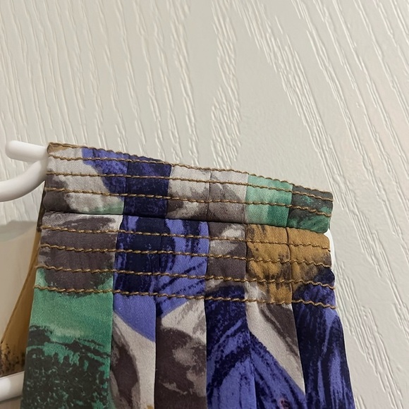 FINAL PRICE NWT BCBGMAXAZRIA Silk Multicolor Green  Floral Drape Pleated Dress - Picture 4 of 10